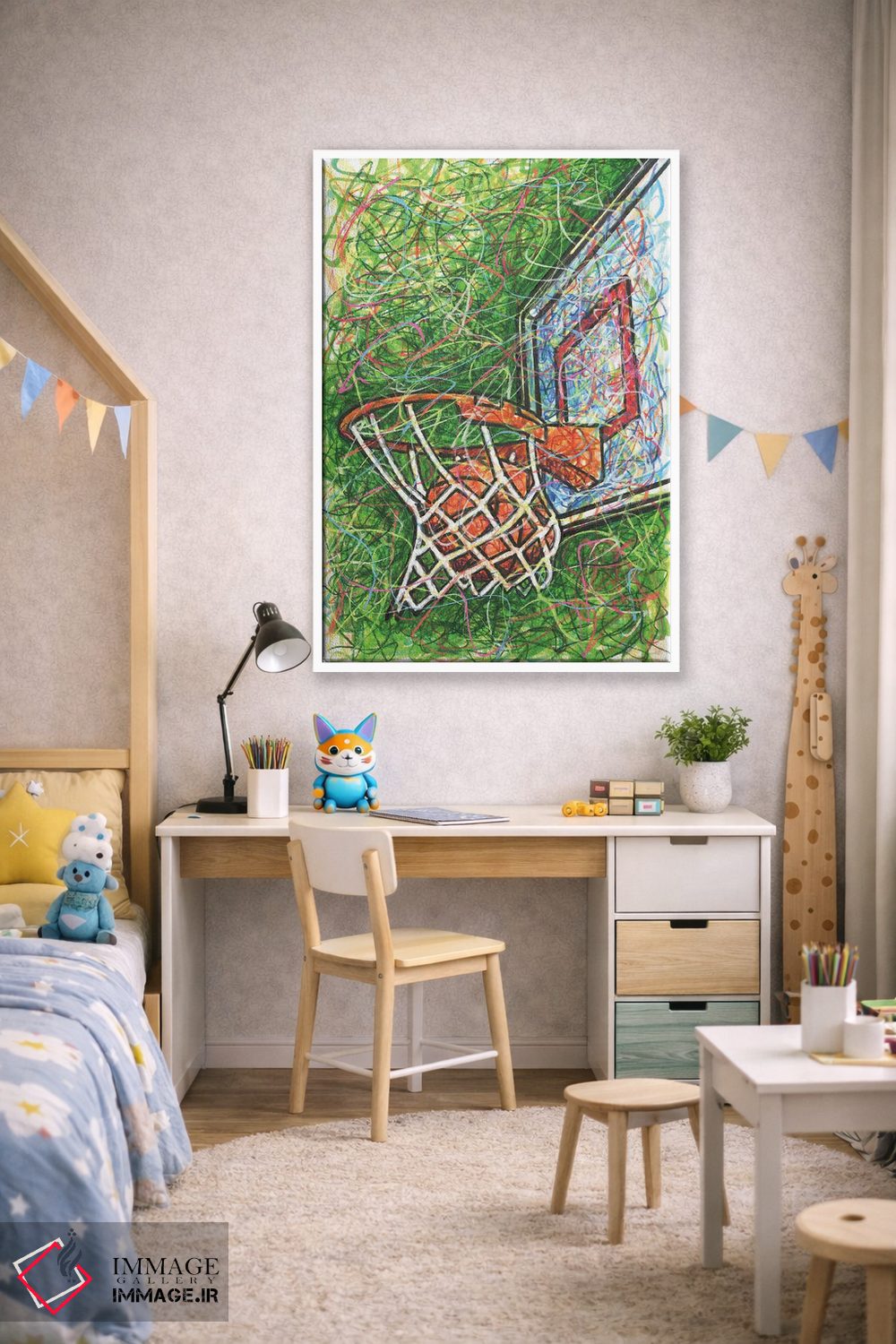 تابلو دکوراتیو حلقه بسکتبال اثر کیت سلام - D1W