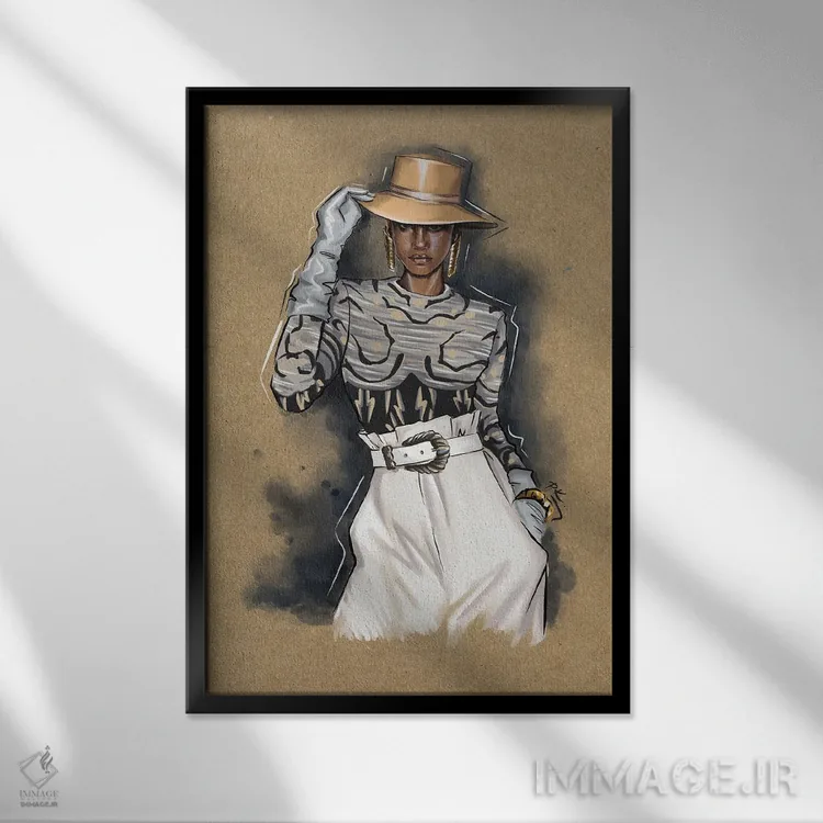 تابلو دکوراتیو آلبرتا اثر کاترینا پاشه گور - نمای قابدار مشکی