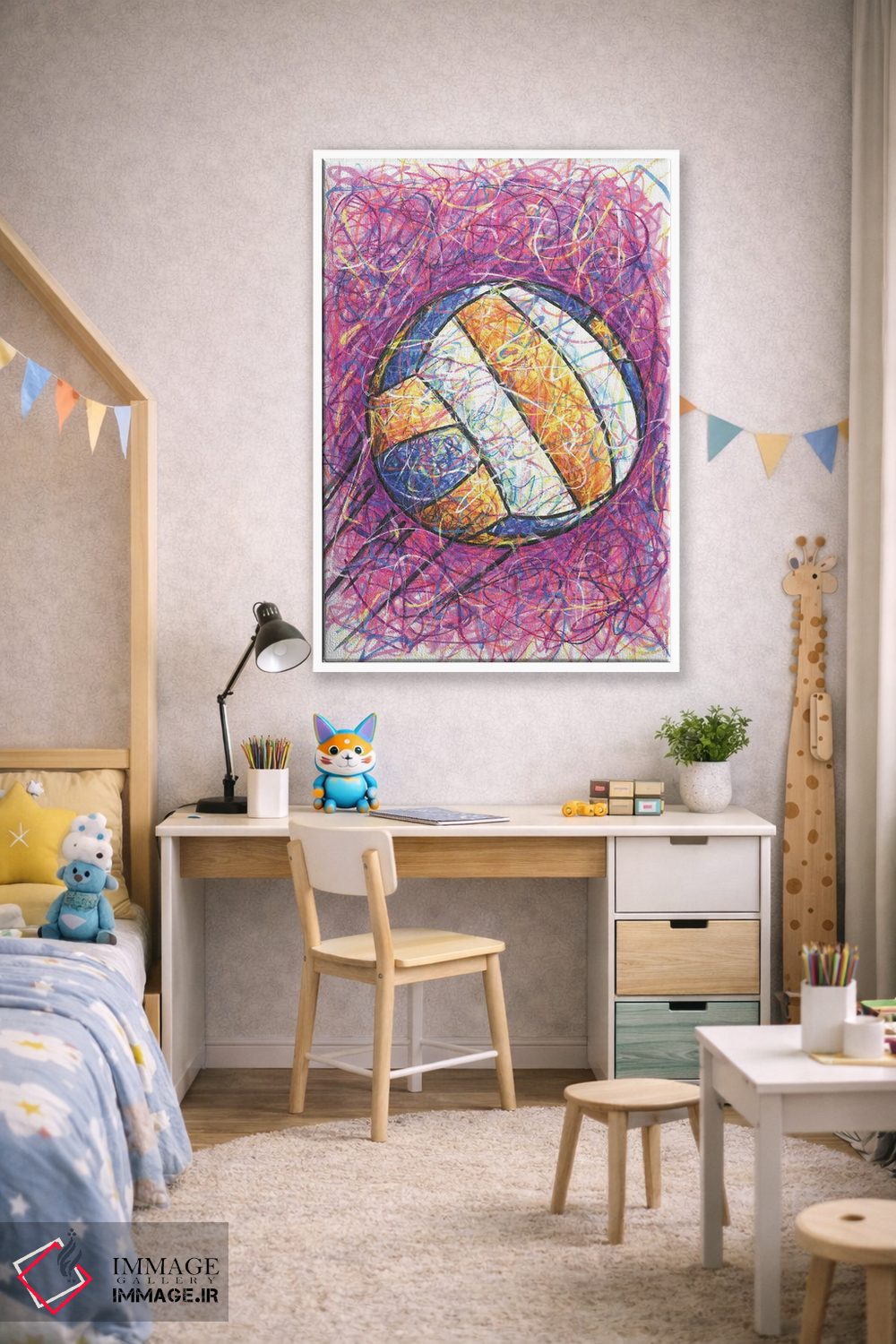 تابلو دکوراتیو والیبال اثر کیت سلام - D1W