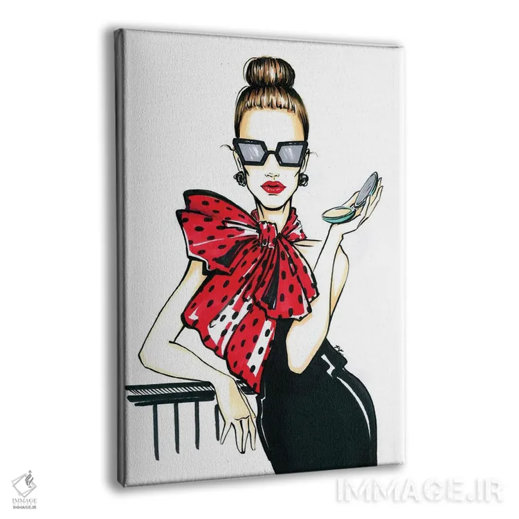 تابلو دکوراتیو دختر با پاپیون اثر کاترینا پاشه گور - نمای پرسپکتیو محصول