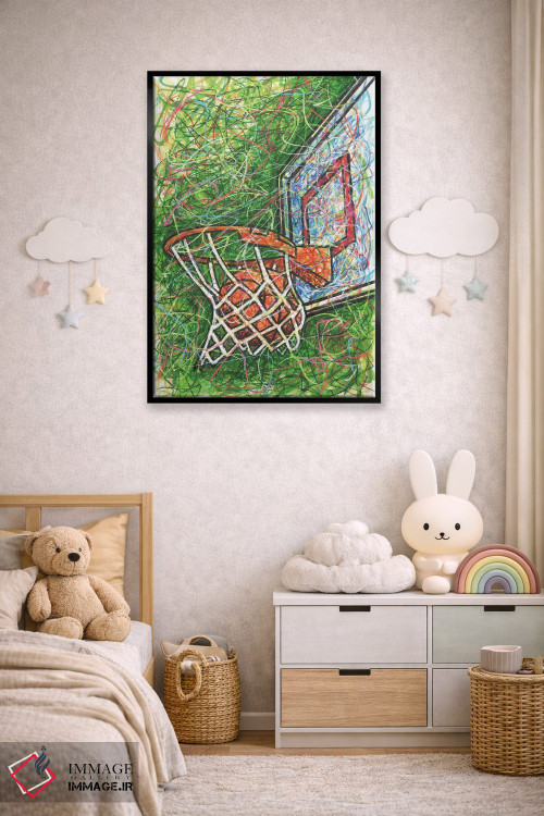 تابلو دکوراتیو حلقه بسکتبال اثر کیت سلام - D6B