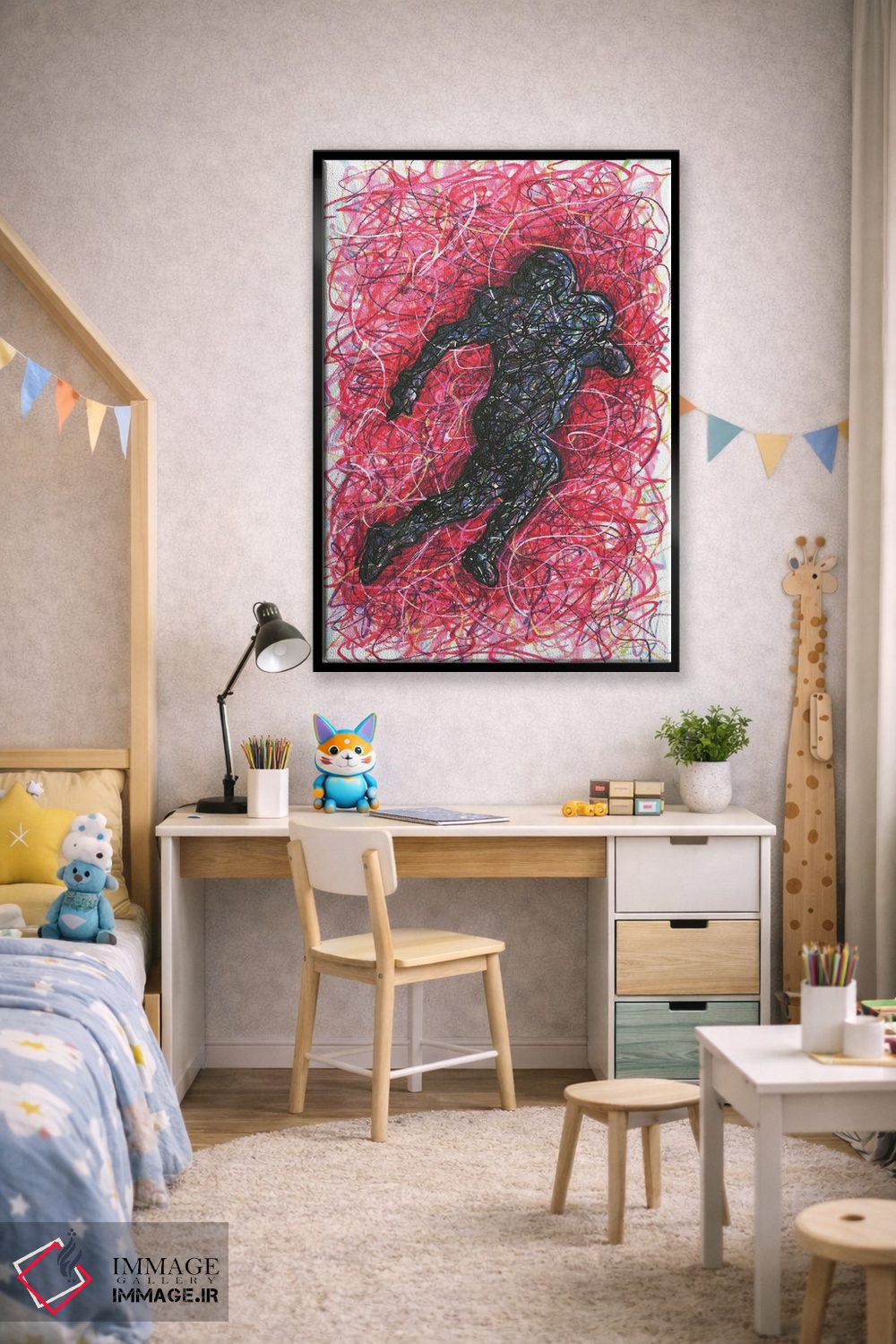 تابلو دکوراتیو دونده عقب فوتبال آمریکایی اثر کیت سلام - D2B