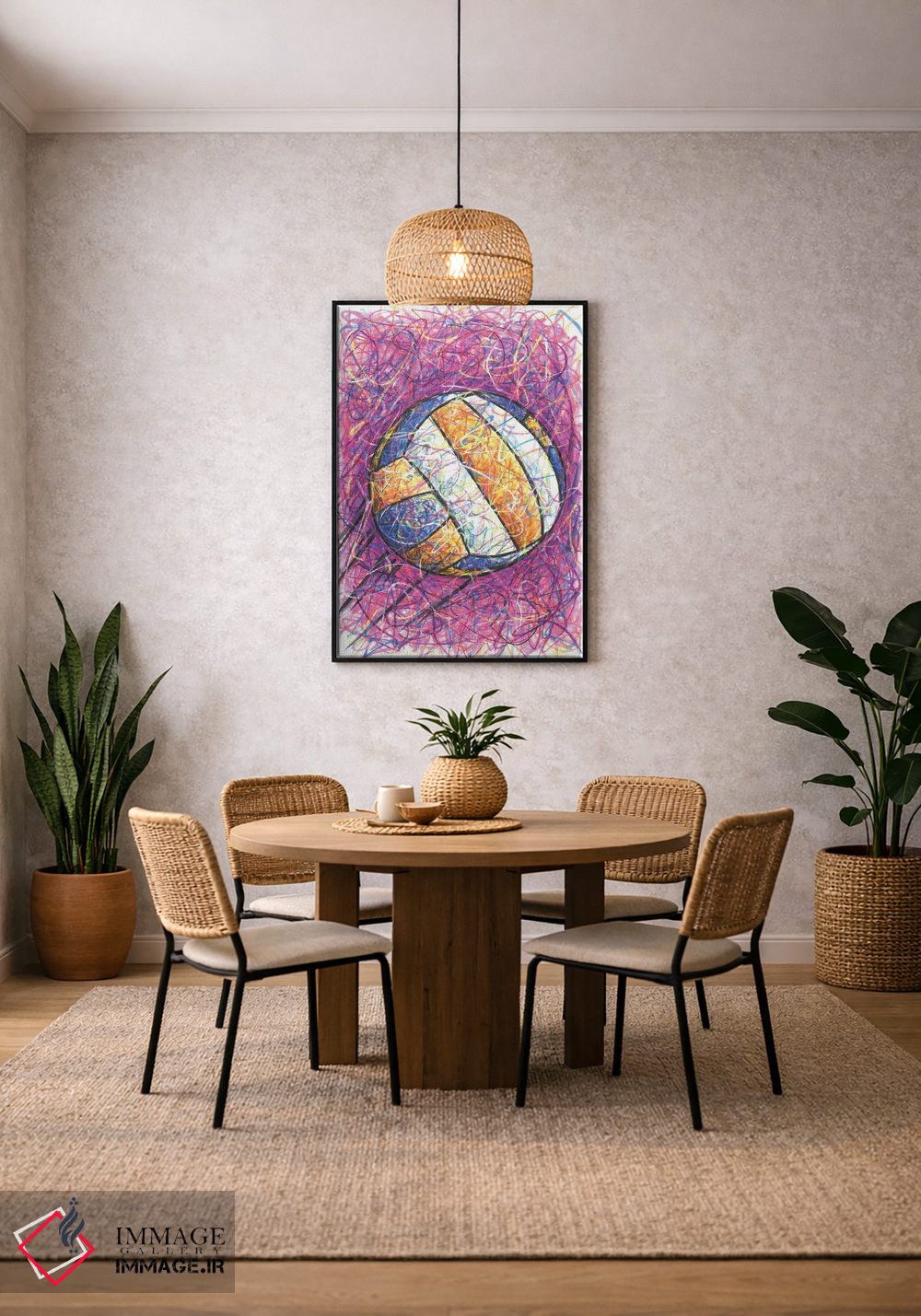 تابلو دکوراتیو والیبال اثر کیت سلام - D5B