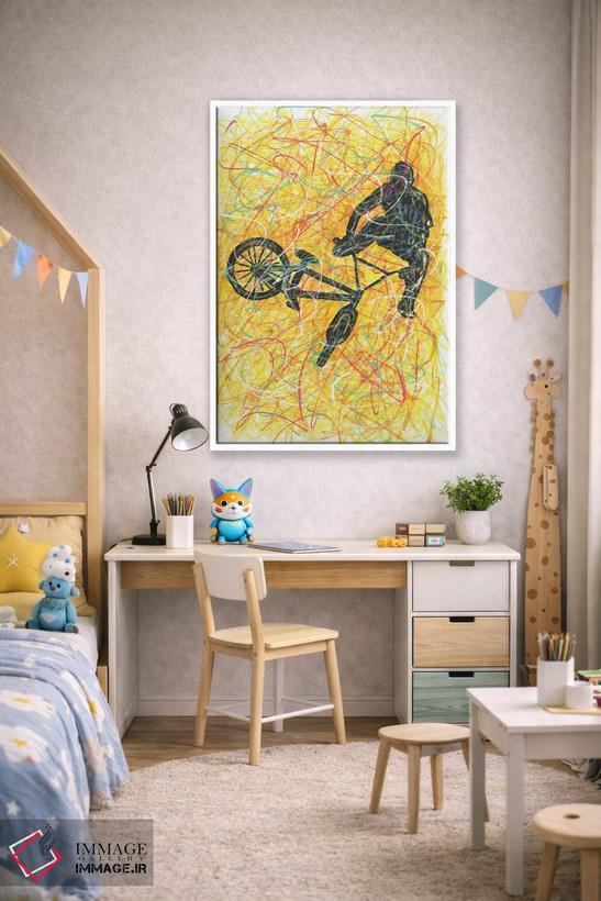 تابلو دکوراتیو حرکت نمایشی BMX اثر کیت سلام - D1W
