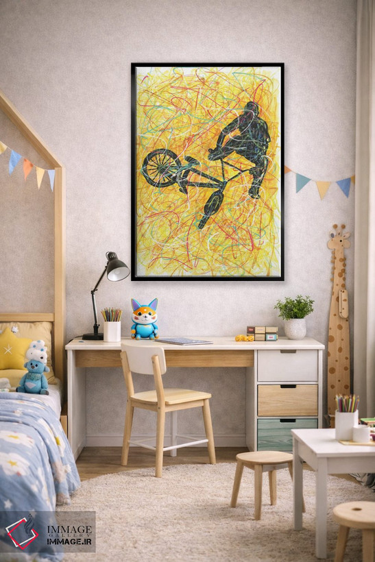 تابلو دکوراتیو حرکت نمایشی BMX اثر کیت سلام - D2B