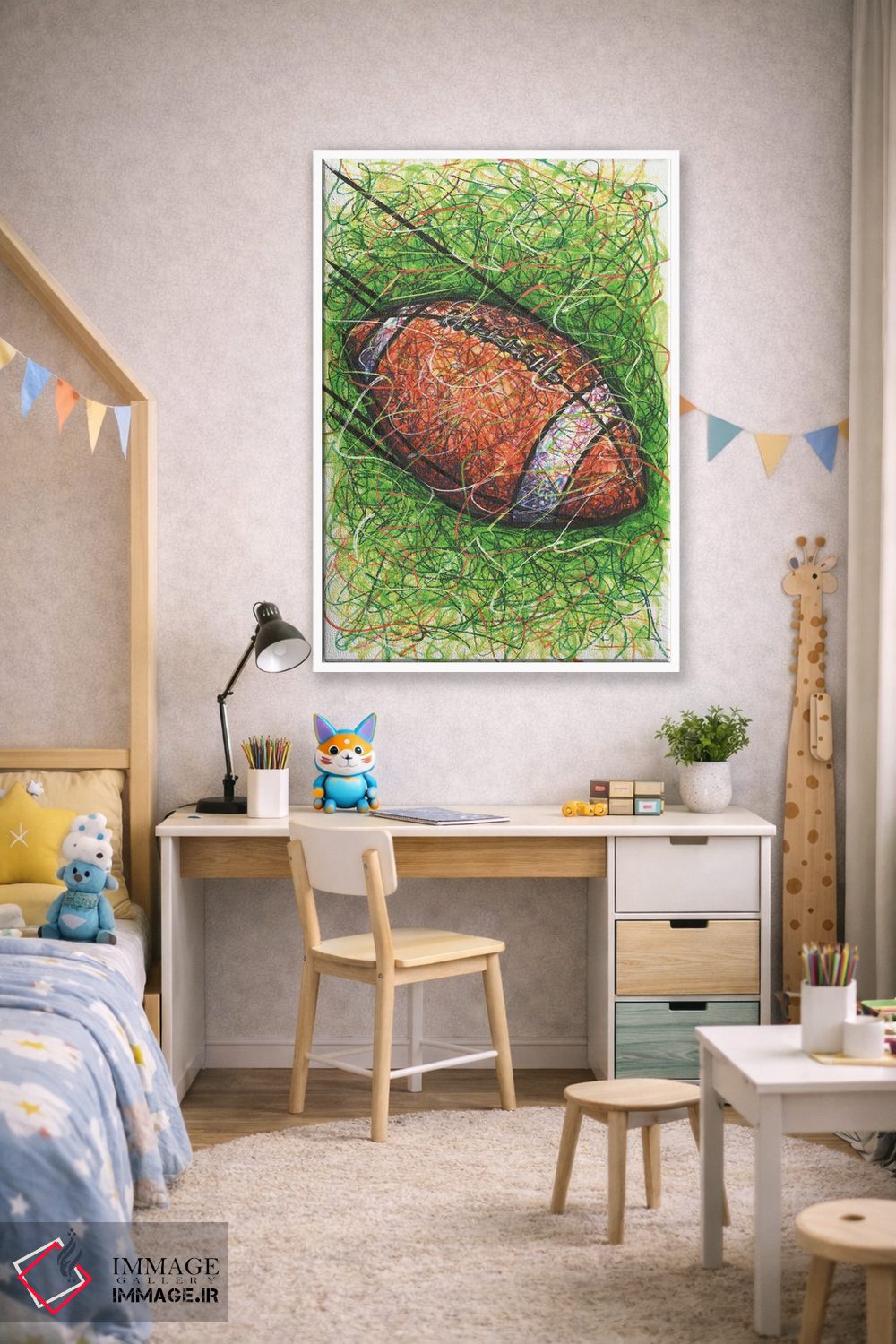 تابلو دکوراتیو پاس فوتبال اثر کیت سلام - D1W