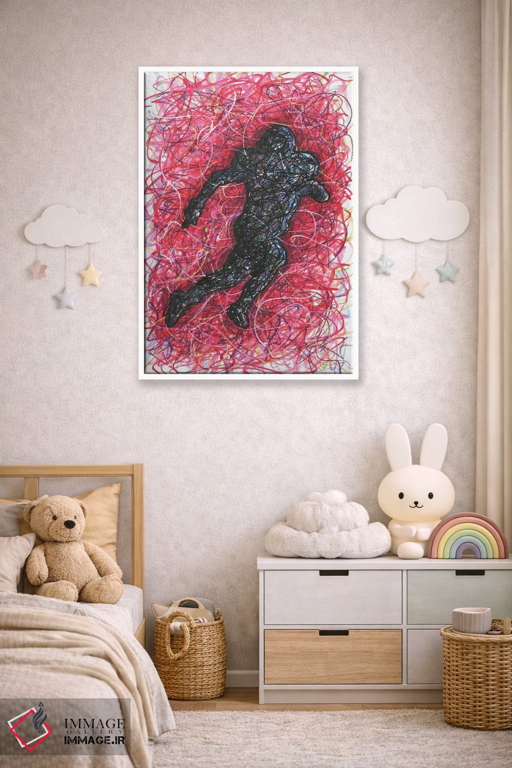 تابلو دکوراتیو دونده عقب فوتبال آمریکایی اثر کیت سلام - D4W