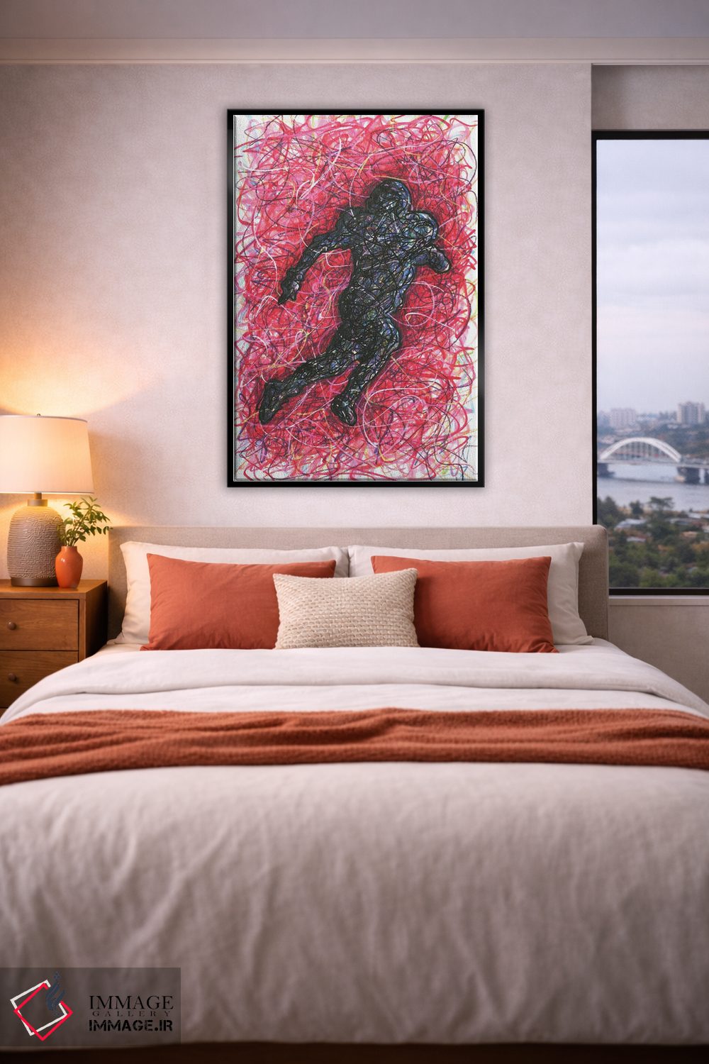 تابلو دکوراتیو دونده عقب فوتبال آمریکایی اثر کیت سلام - D6B