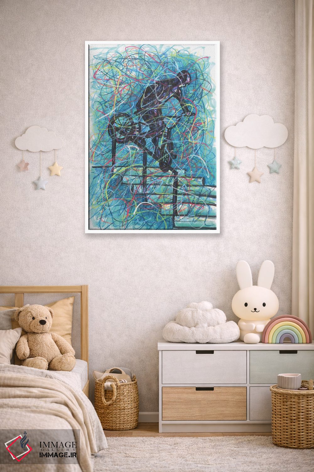 تابلو دکوراتیو حقه BMX روی نرده اثر کیت سلام - D4W