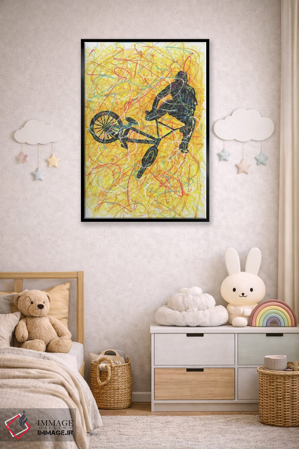 تابلو دکوراتیو حرکت نمایشی BMX اثر کیت سلام - D5B