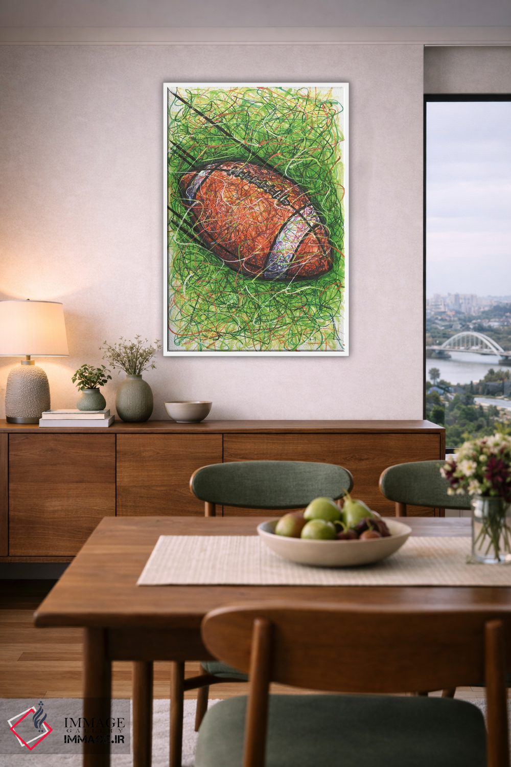 تابلو دکوراتیو پاس فوتبال اثر کیت سلام - D6W