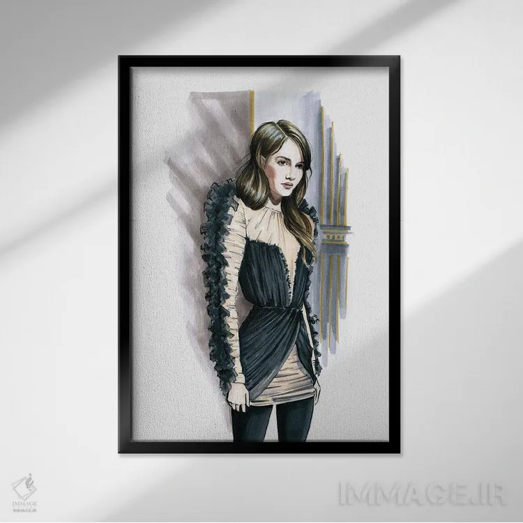 تابلو دکوراتیو بالمن یک اثر کاترینا پاشه گور - نمای قابدار مشکی
