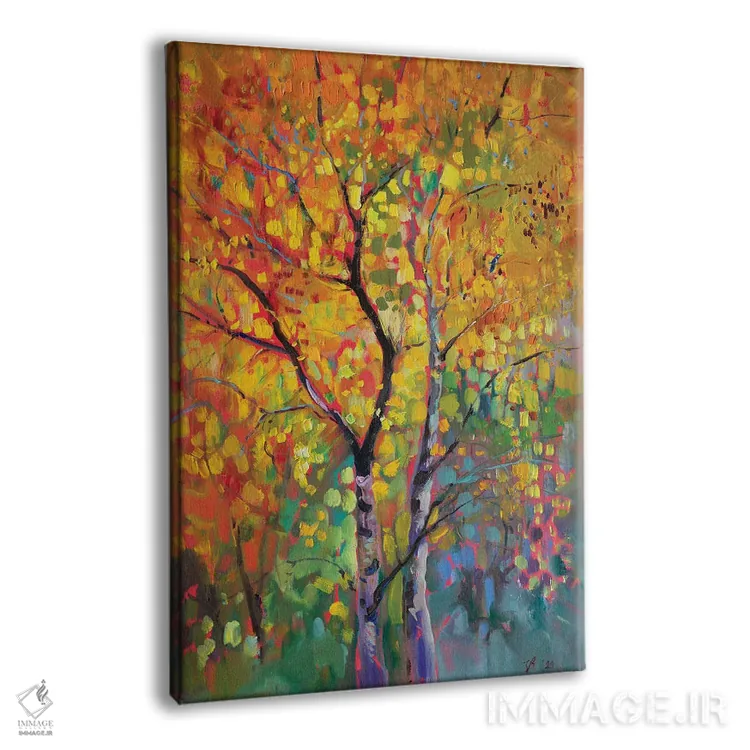 تابلو دکوراتیو جنگل توس در پاییز اثر کاتارینا والوا - نمای پرسپکتیو محصول