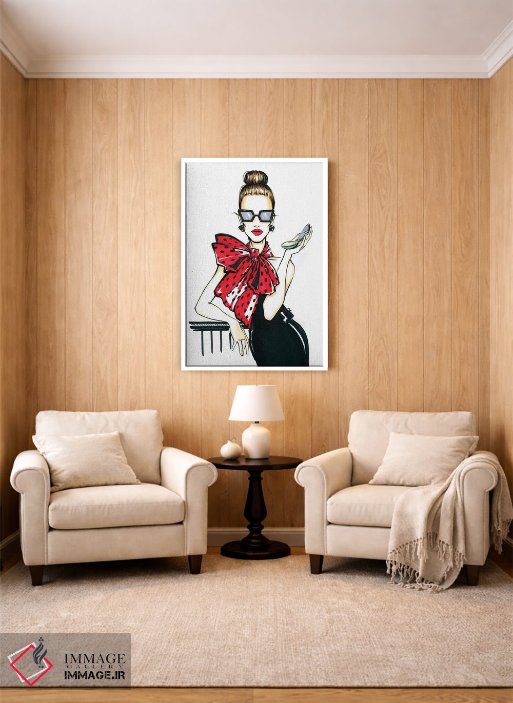 تابلو دکوراتیو دختر با پاپیون اثر کاترینا پاشه گور - D1W