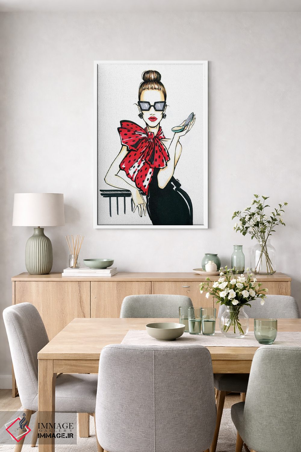 تابلو دکوراتیو دختر با پاپیون اثر کاترینا پاشه گور - D6W