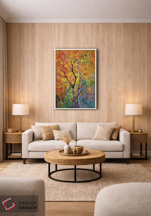 تابلو دکوراتیو جنگل توس در پاییز اثر کاتارینا والوا - D1W