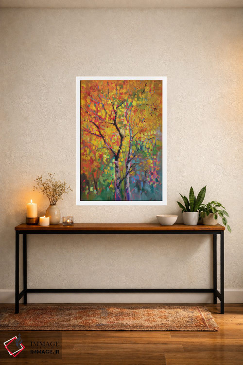 تابلو دکوراتیو جنگل توس در پاییز اثر کاتارینا والوا - D3W