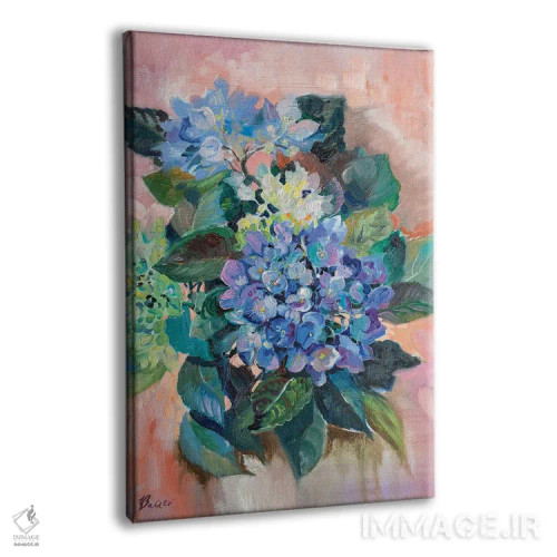 تابلو دکوراتیو هورتانسیا آبی اثر کاتارینا والوا - نمای پرسپکتیو محصول