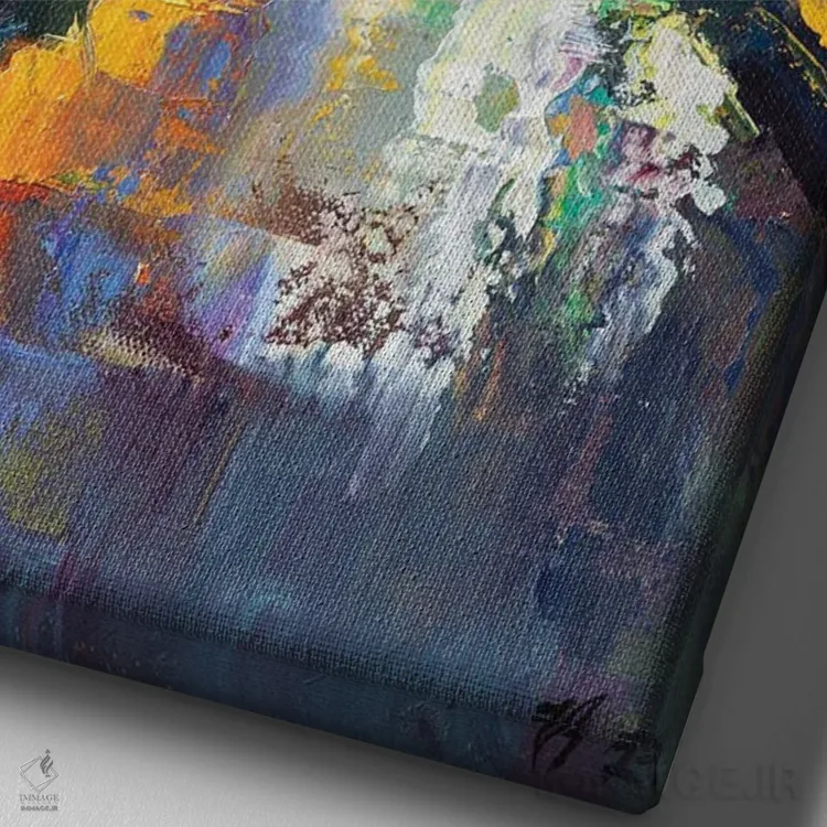 تابلو دکوراتیو در ایستگاه اتوبوس زیر باران اثر کاتارینا والوا - نمای نزدیک بافت بوم