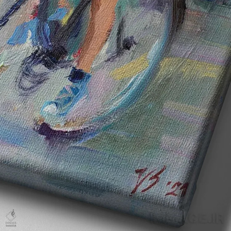 تابلو دکوراتیو سفر شهری اثر کاتارینا والوا - نمای نزدیک بافت بوم