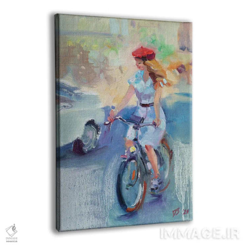 تابلو دکوراتیو دختر با بره قرمز اثر کاتارینا والوا - نمای پرسپکتیو محصول