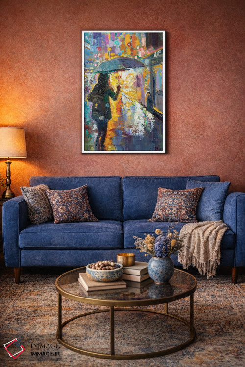 تابلو دکوراتیو در ایستگاه اتوبوس زیر باران اثر کاتارینا والوا - D1W