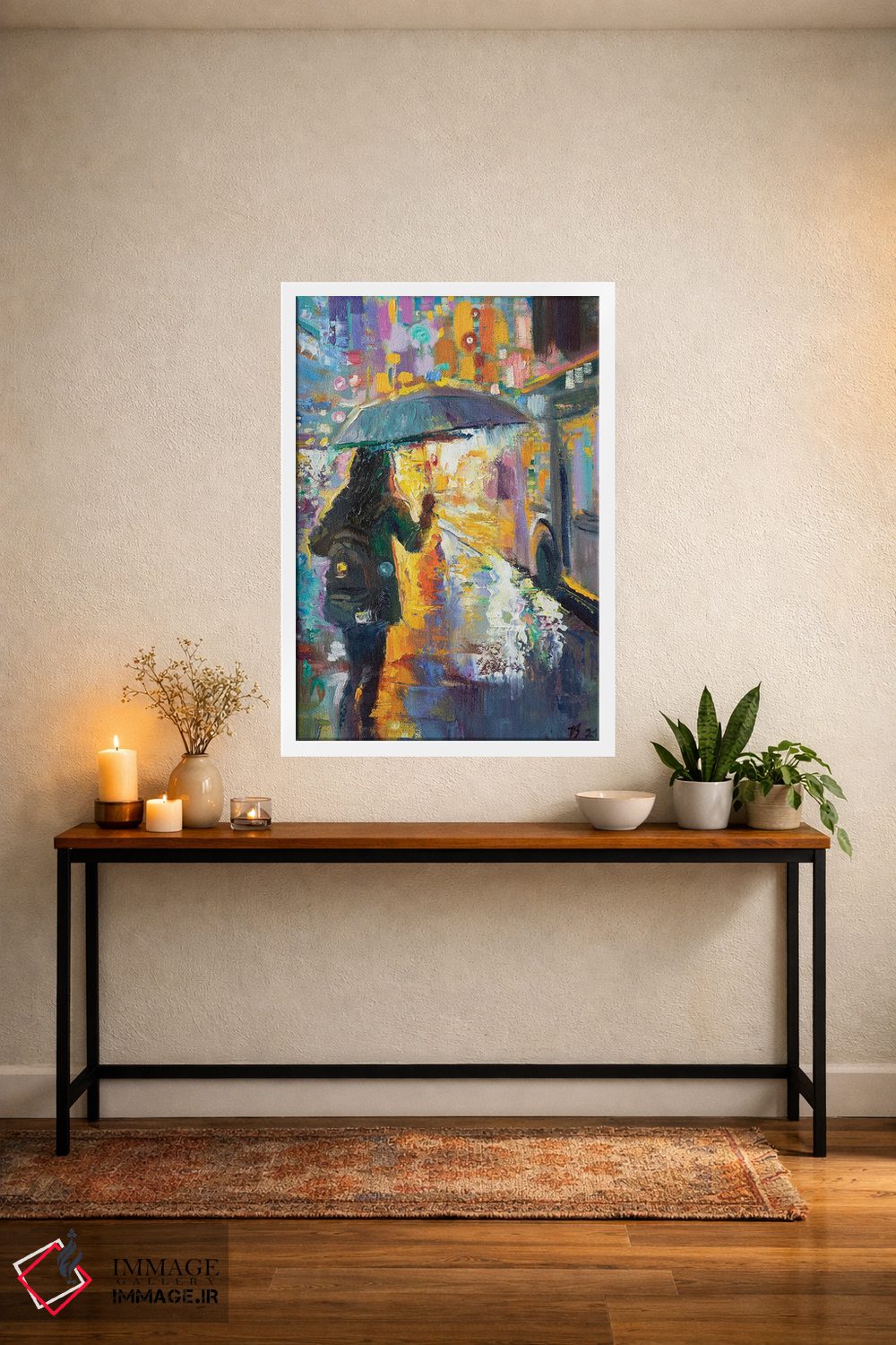تابلو دکوراتیو در ایستگاه اتوبوس زیر باران اثر کاتارینا والوا - D2W