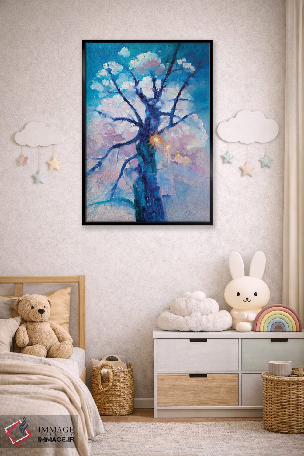 تابلو دکوراتیو درخت آبی اثر کاتارینا والوا - D6B