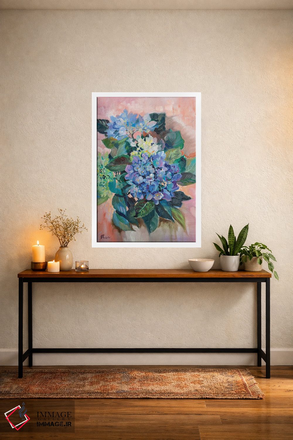 تابلو دکوراتیو هورتانسیا آبی اثر کاتارینا والوا - D2W
