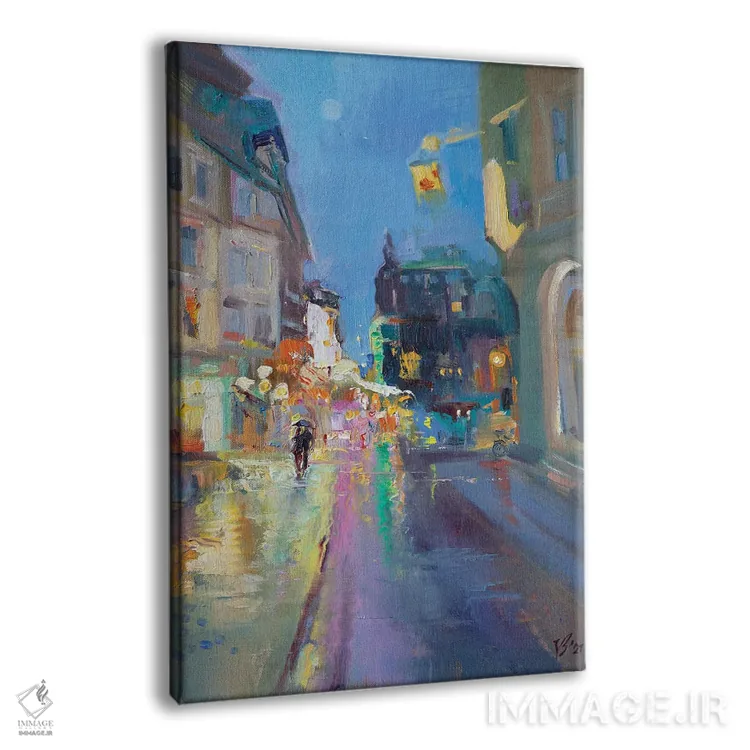 تابلو دکوراتیو غروب بارانی اثر کاتارینا والوا - نمای پرسپکتیو محصول