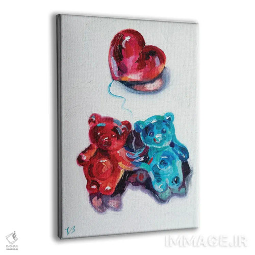 تابلو دکوراتیو زوج خرس پلاستیکی اثر کاتارینا والوا - نمای پرسپکتیو محصول
