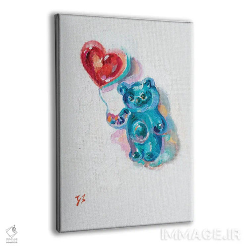 تابلو دکوراتیو خرس پلاستیکی با قلب اثر کاتارینا والوا - نمای پرسپکتیو محصول