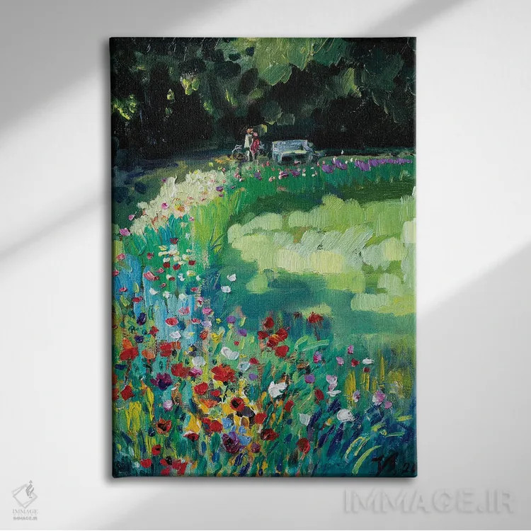 تابلو دکوراتیو در پارک تابستانی اثر کاتارینا والوا - نمای روبهرو روی دیوار