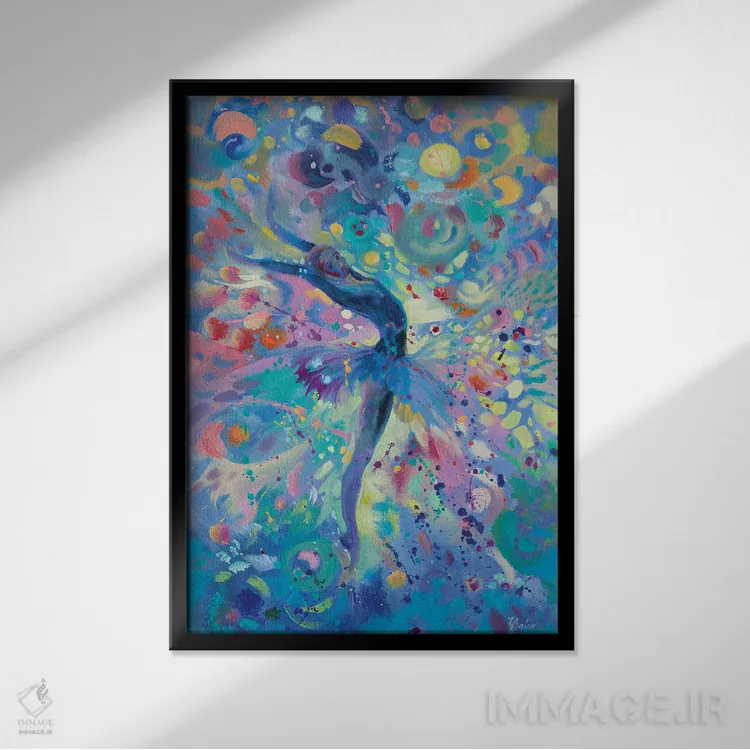 تابلو دکوراتیو رقص باله اثر کاتارینا والوا - نمای قابدار مشکی