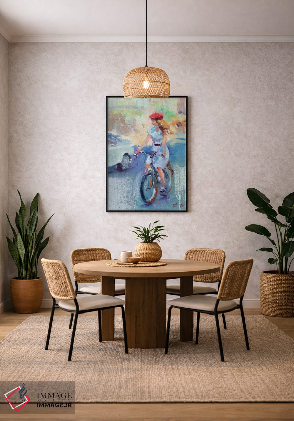 تابلو دکوراتیو دختر با بره قرمز اثر کاتارینا والوا - D2B