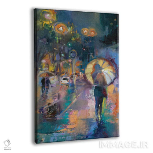 تابلو دکوراتیو چراغ های شبانه شهر اثر کاتارینا والوا - نمای پرسپکتیو محصول