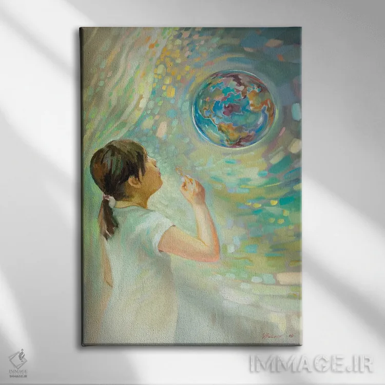 تابلو دکوراتیو حباب صابون اثر کاتارینا والوا - نمای روبهرو روی دیوار