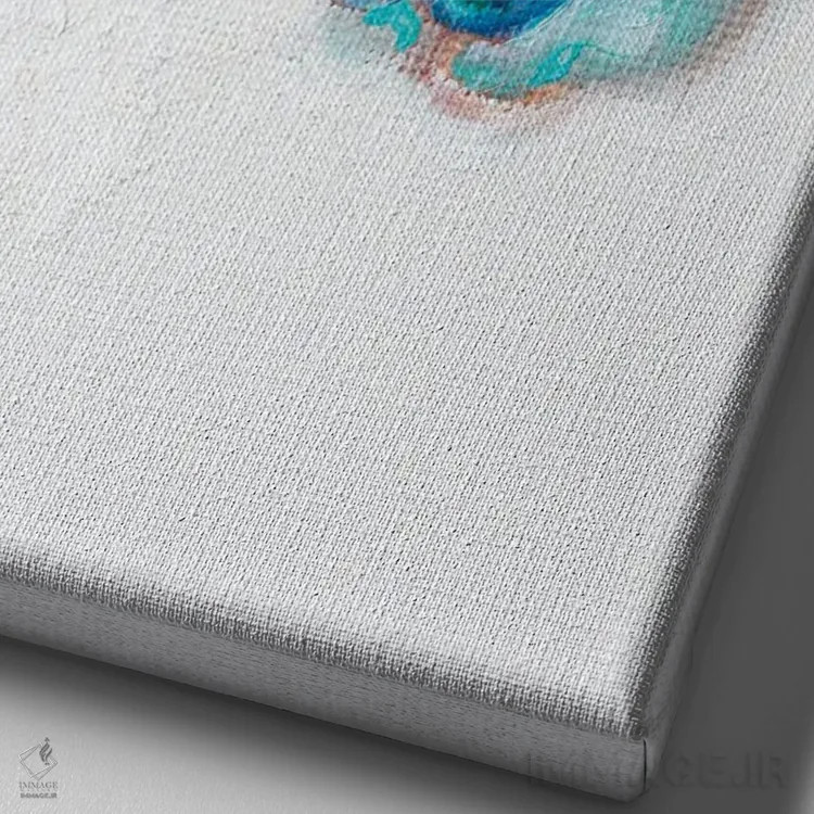 تابلو دکوراتیو خرس پلاستیکی با قلب اثر کاتارینا والوا - نمای نزدیک بافت بوم