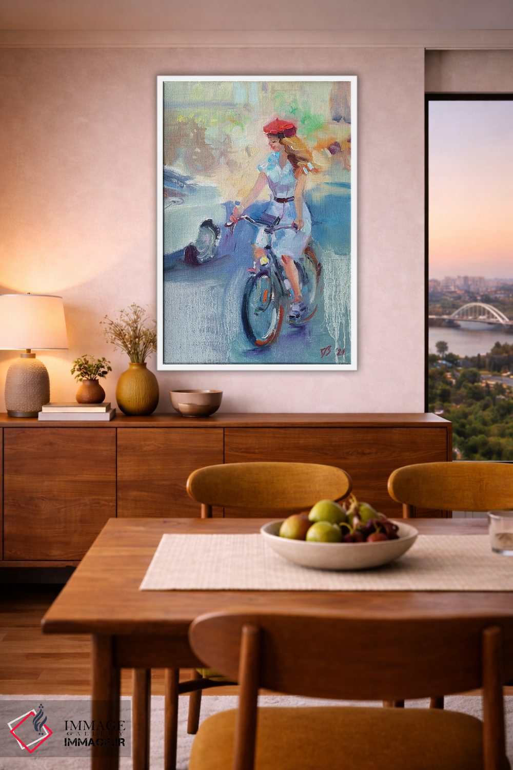 تابلو دکوراتیو دختر با بره قرمز اثر کاتارینا والوا - D5W