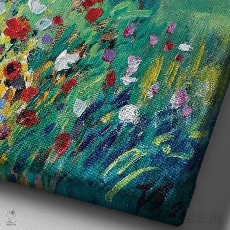 تابلو دکوراتیو در پارک تابستانی اثر کاتارینا والوا - نمای نزدیک بافت بوم