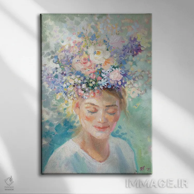 تابلو دکوراتیو گل های بهاری اثر کاتارینا والوا - نمای روبهرو روی دیوار