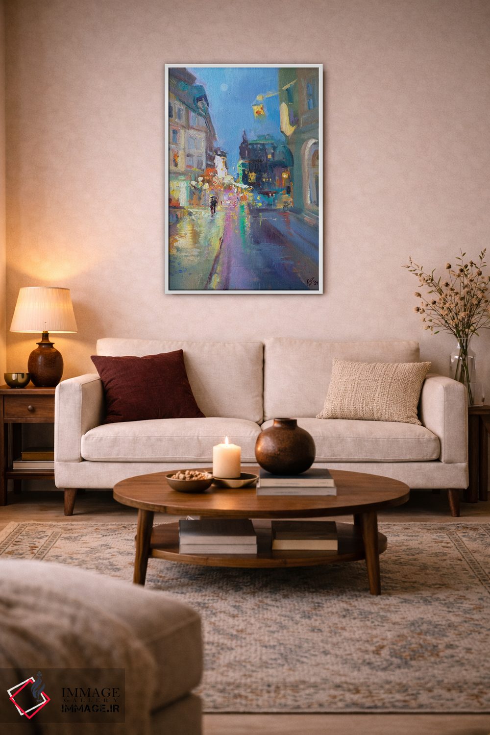 تابلو دکوراتیو غروب بارانی اثر کاتارینا والوا - D3W