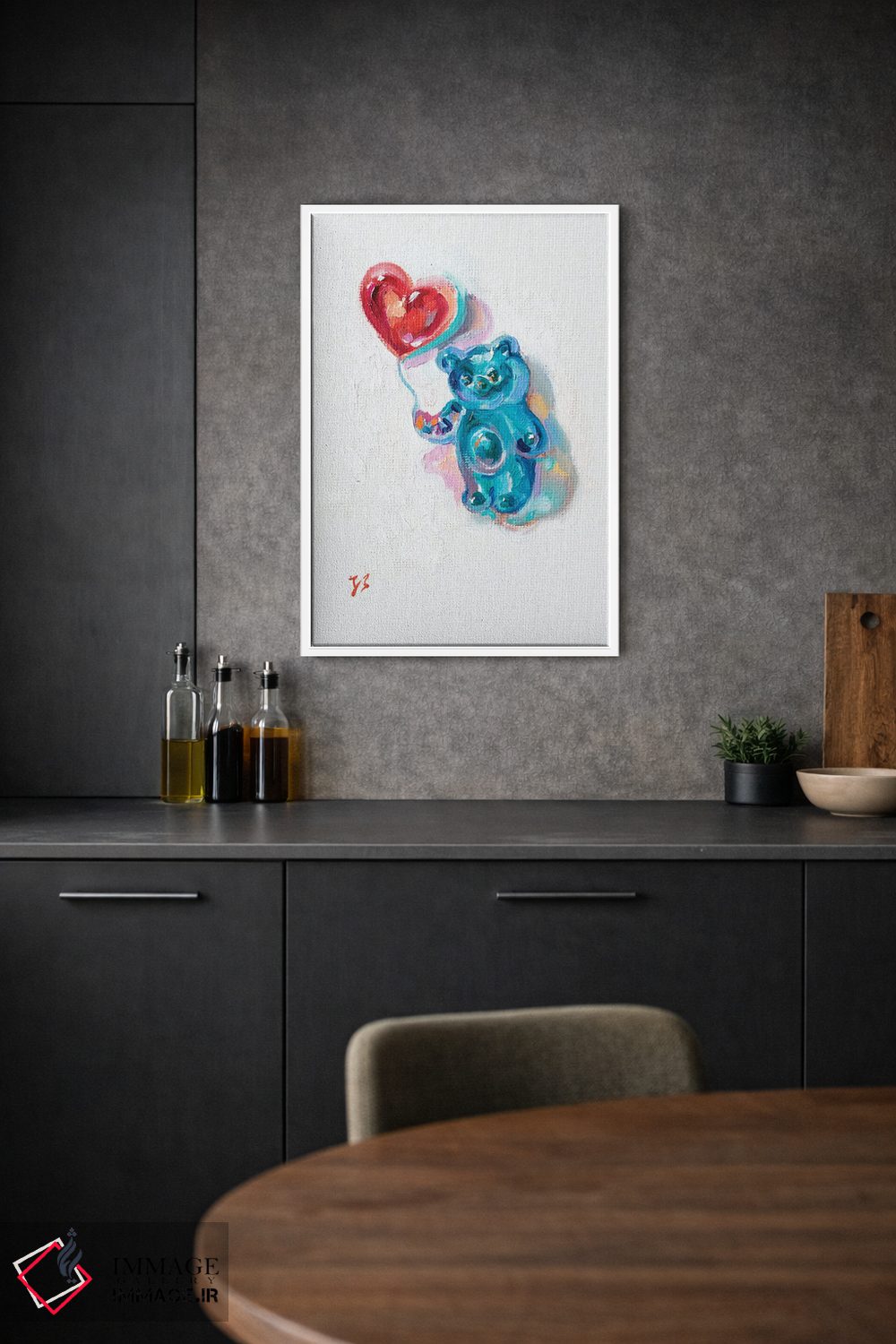 تابلو دکوراتیو خرس پلاستیکی با قلب اثر کاتارینا والوا - D1W