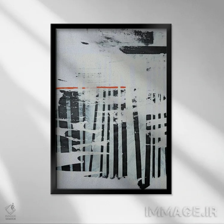 تابلو انتزاعی رستروس ۵ اثر کاترین شوایندن هامر - نمای قابدار مشکی