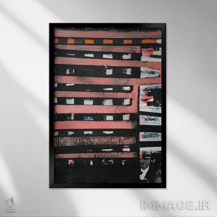 تابلو انتزاعی رستروس ۱۱ اثر کاترین شوایندن هامر - نمای قابدار مشکی