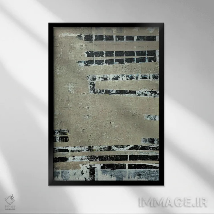 تابلو انتزاعی رستروس ۳ اثر کاترین شوایندن هامر - نمای قابدار مشکی