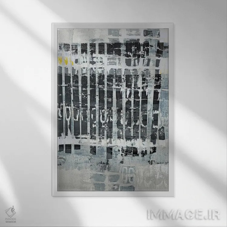 تابلو انتزاعی رستروس ۱ اثر کاترین شوایندن هامر - نمای قابدار سفید