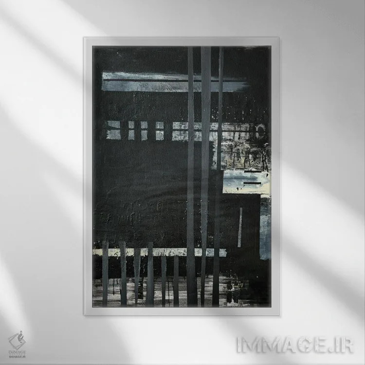 تابلو انتزاعی رستروس ۴ اثر کاترین شوایندن هامر - نمای قابدار سفید