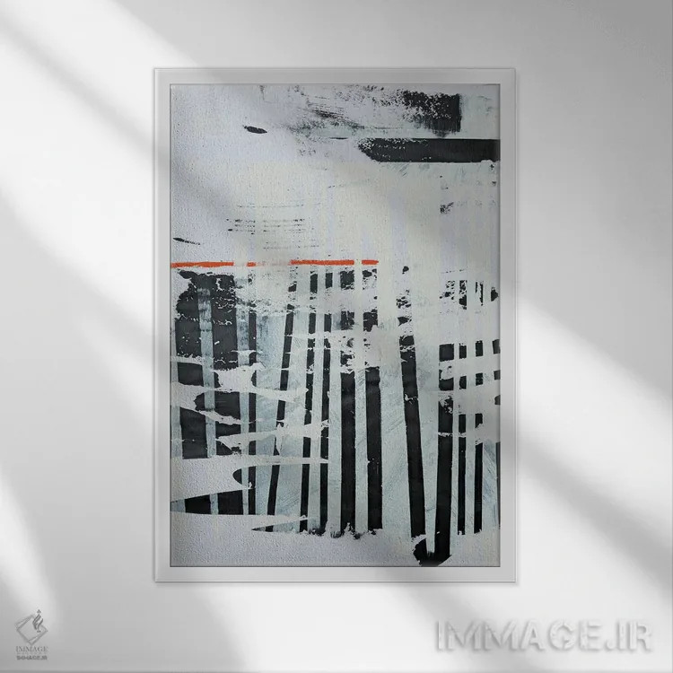 تابلو انتزاعی رستروس ۵ اثر کاترین شوایندن هامر - نمای قابدار سفید