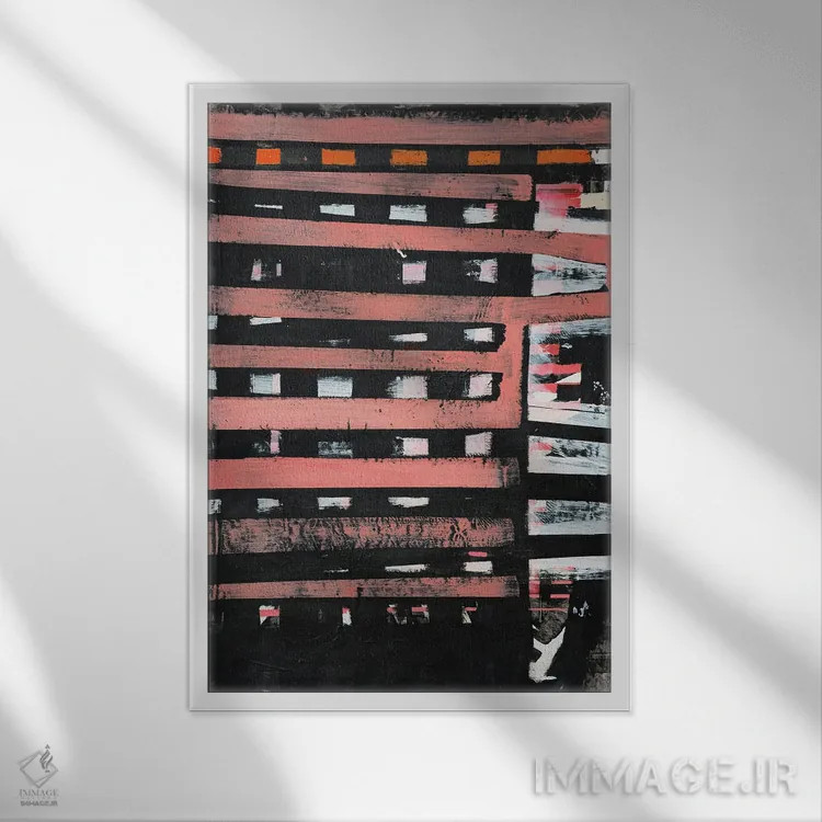 تابلو انتزاعی رستروس ۱۱ اثر کاترین شوایندن هامر - نمای قابدار سفید